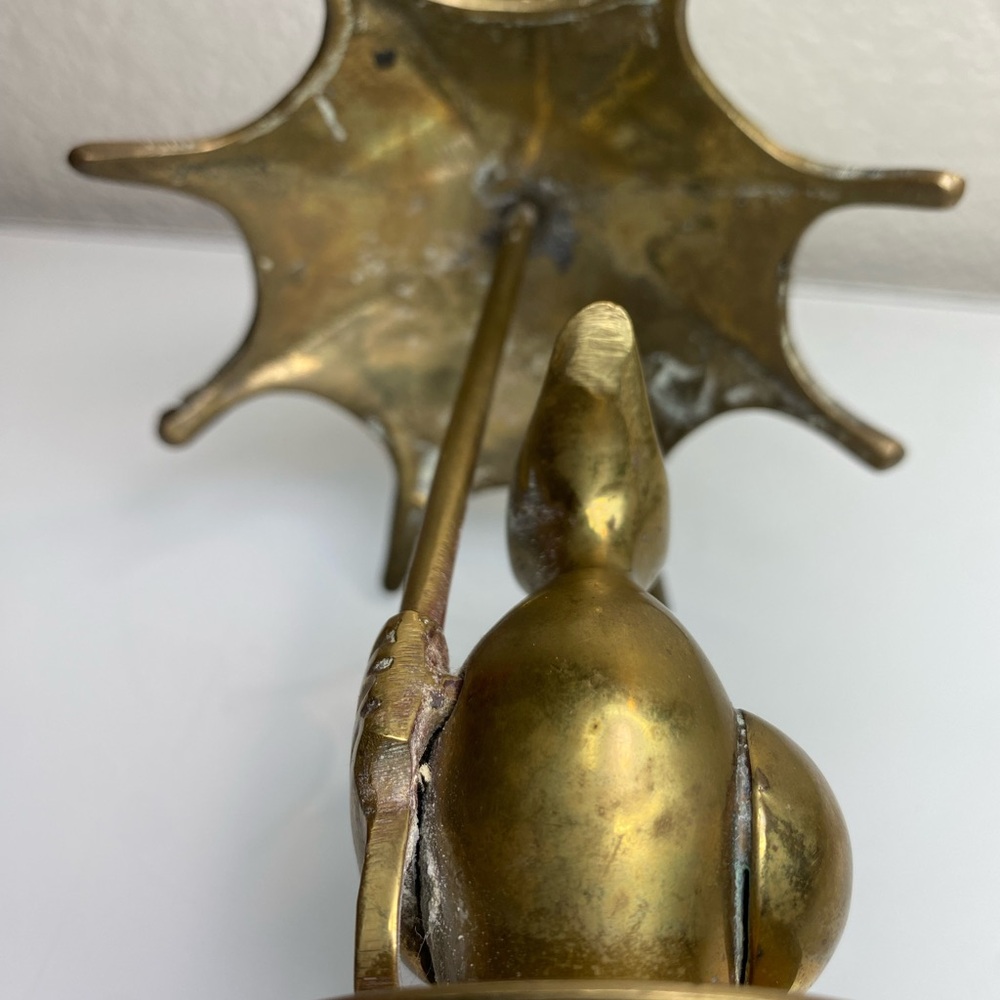 Vintage Duck with Umbrella Brass Figurine Made in India - Picture 9 of 16